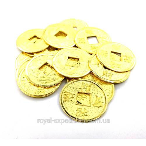 Китайская традиционная монета золотистая (320018), рис. 0