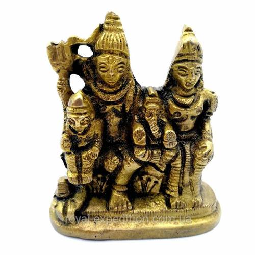 Шива Парваті, Ганеш і Сканда статуетка з бронзи (124124), рис. 0