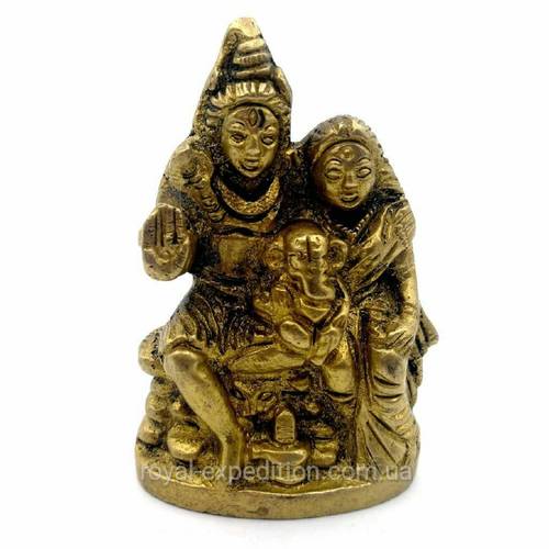 Шива Парваті Ганеш статуетка з бронзи (124125), рис. 0