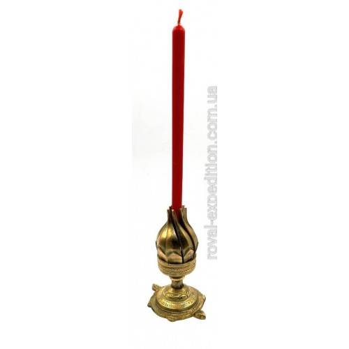 Красная свеча из натурального пчелиного воска 1 см/20 см (031025), рис. 1