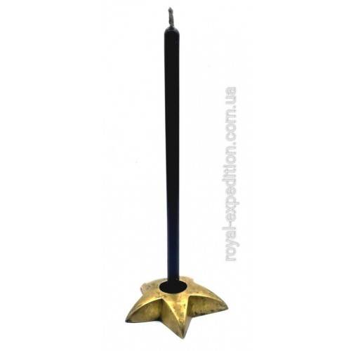 Чорна свічка з натурального бджолиного воску 1 см/20 см (031026), рис. 2