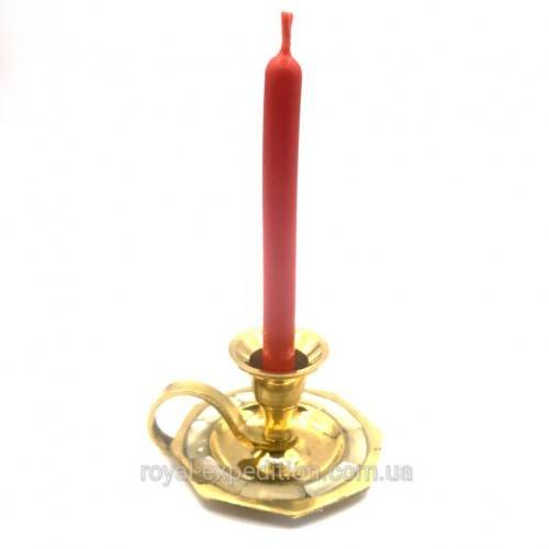 Червона свічка з натурального бджолиного воску 1 см/10 см (031037), рис. 2