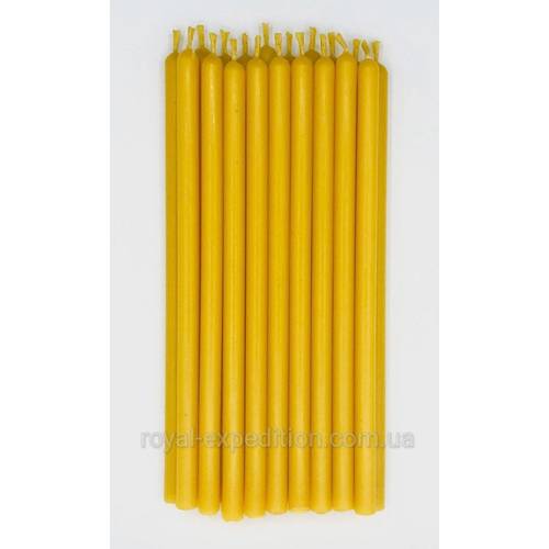 Жовта свічка з додаванням бджолиного пилку 1 см/20 см (031048), рис. 1